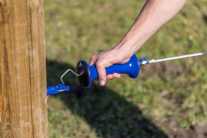 Ako producten poortgreep premium rvs blauw met veerbegrenzer