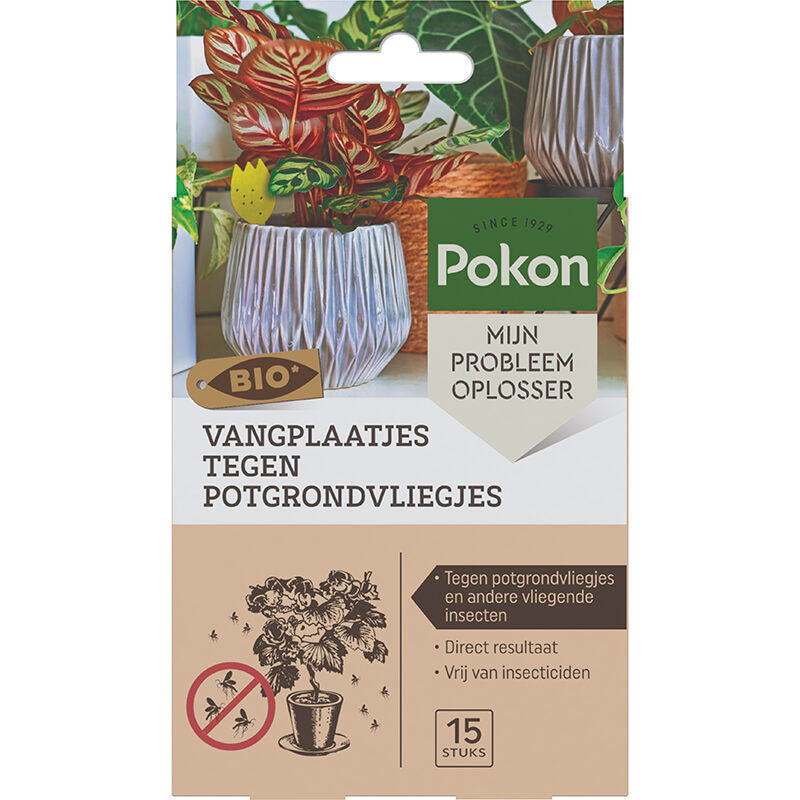 Pokon producten bio vangplaatjes tegen potgrondvliegjes 15st