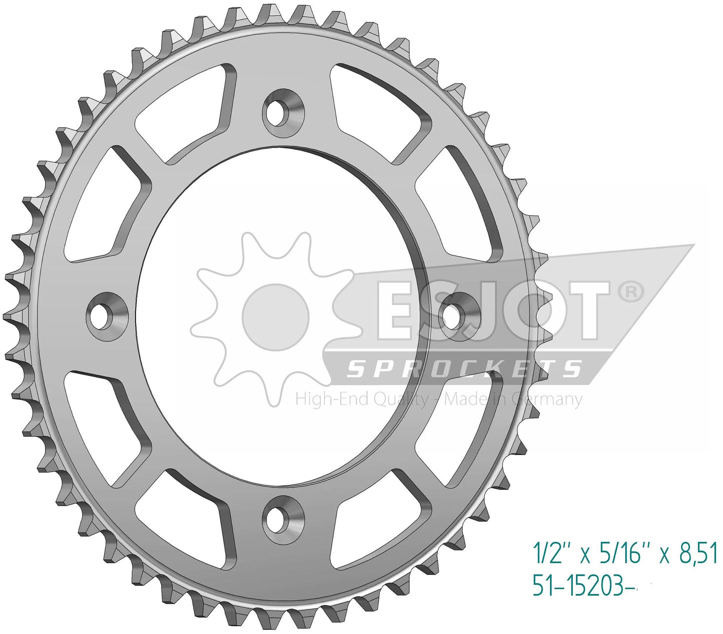 Esjot chain wheel 428 46z alu silver