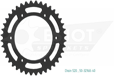 Esjot chain wheel 520 40 steel black