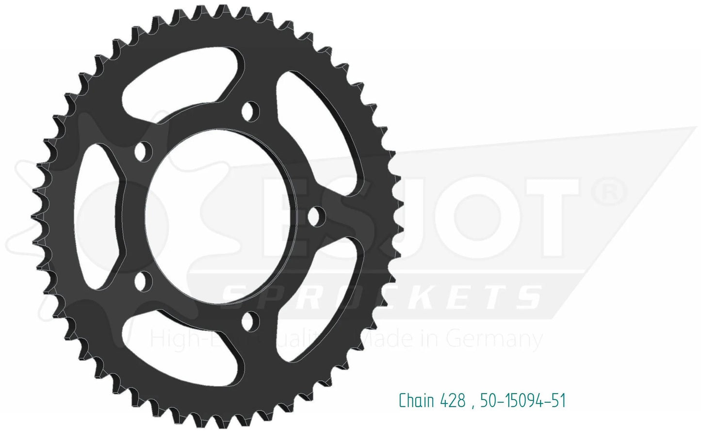 Esjot chain wheel 428 51z steel silver