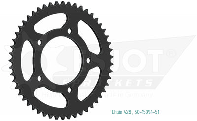 Esjot chain wheel 428 51z steel silver