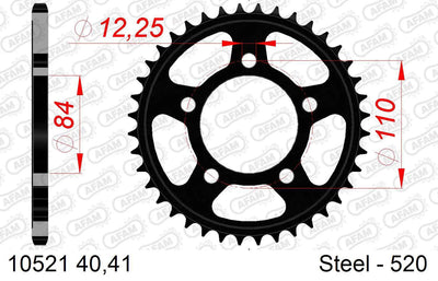 Afam chain wheel 520 40z steel black