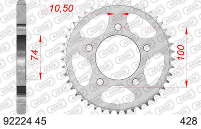 Afam chain wheel 428 45z steel silver