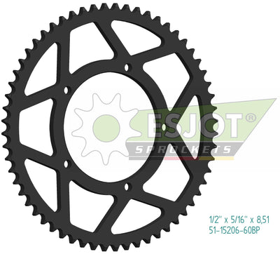 Esjot chain wheel 428 60z alu black