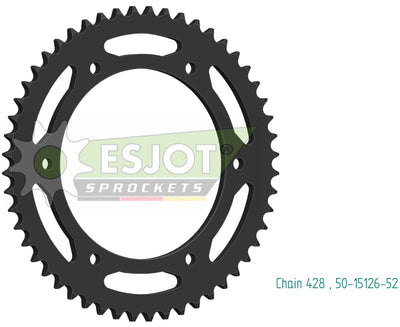 Esjot chain wheel 428 52z steel black