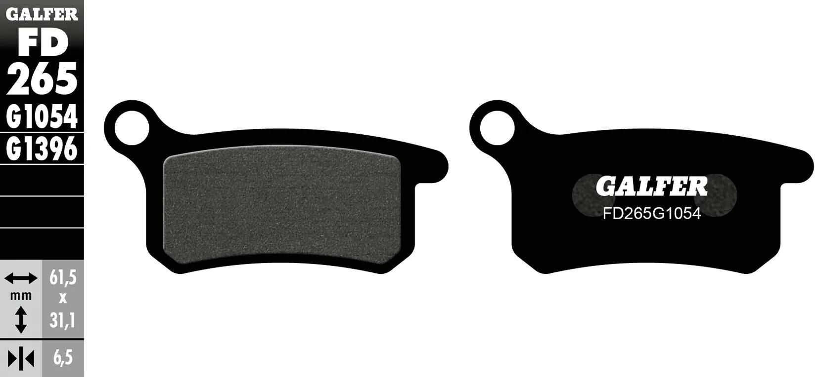 Galfer remblokken fd265 brake pad fd265 g1054 organic standard