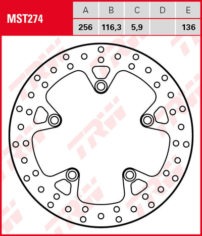 Trw remschijf mst274 rotor mst274 rigid
