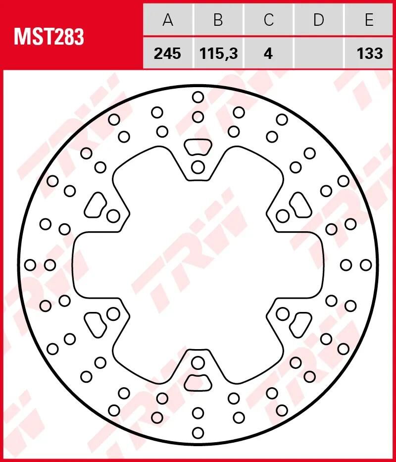 Trw remschijf mst283 rotor mst283 rigid