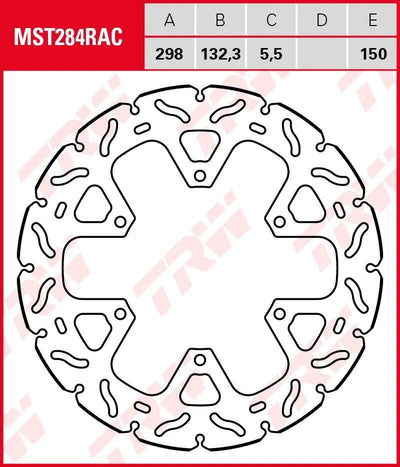 Trw remschijf mst284rac rotor mst284rac rigid