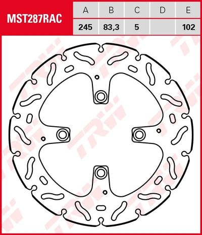 Trw remschijf mst287rac rotor mst287rac rigid
