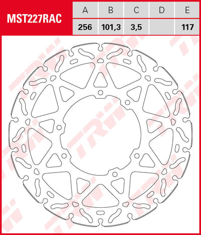 Trw remschijf mst227rac rotor mst227rac rigid