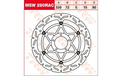 Trw remschijf msw280rac rotor msw280rac floating