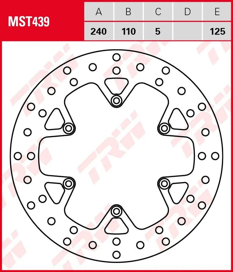 Trw remschijf mst439 rotor mst439 rigid