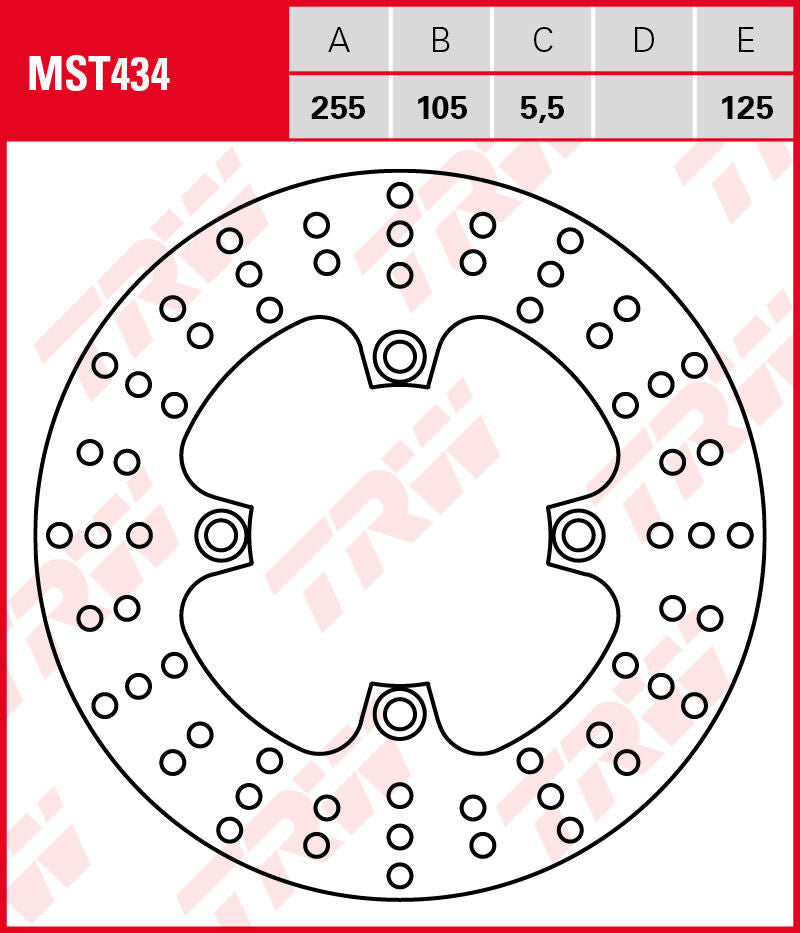 Trw remschijf mst434 rotor mst434 rigid