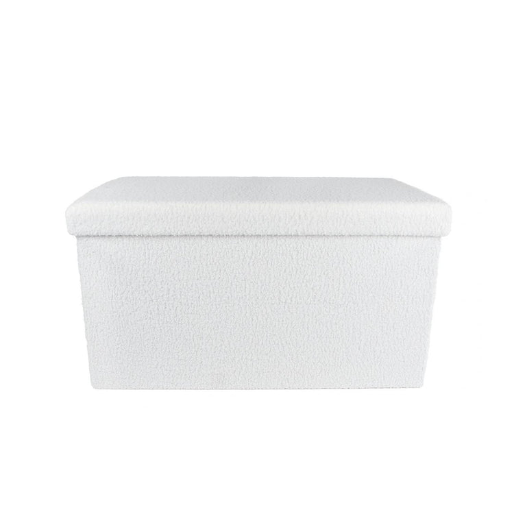 Opbergbank rinske inklapbaar creme hout bouclã© 70x38x38cm