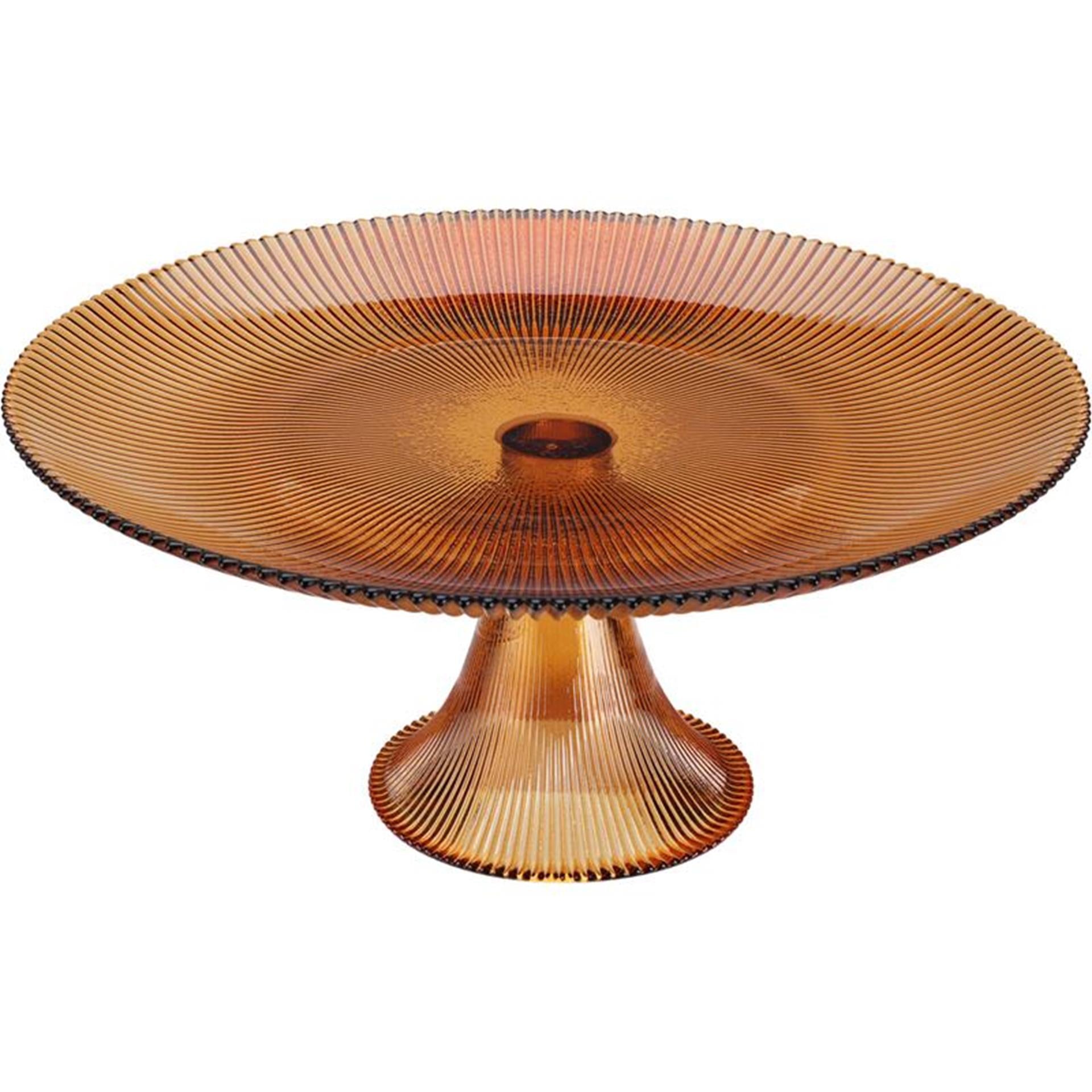 Home styling taartplateau glas 28cm amber