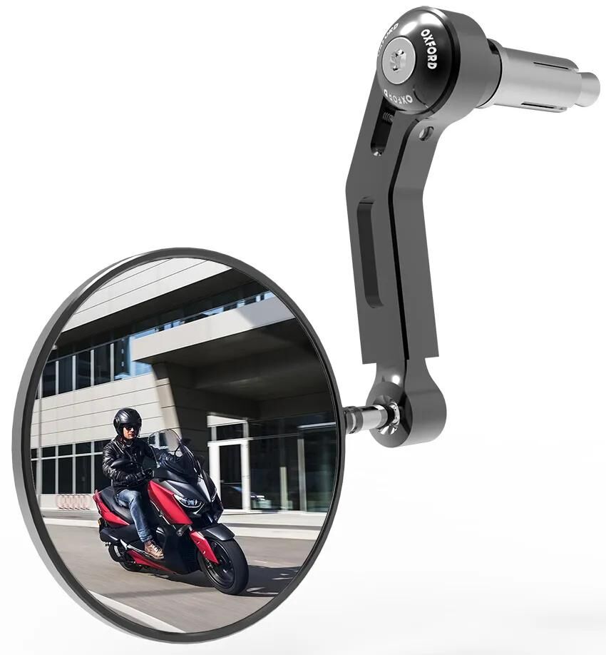 Oxford spiegel stuureinde premium-aluminium handlebar mirror aluminum black right