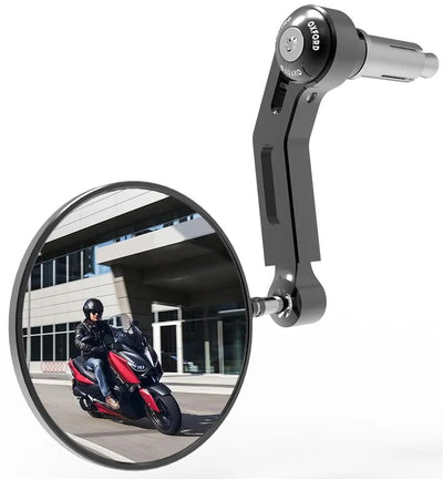 Oxford spiegel stuureinde premium-aluminium handlebar mirror aluminum black right