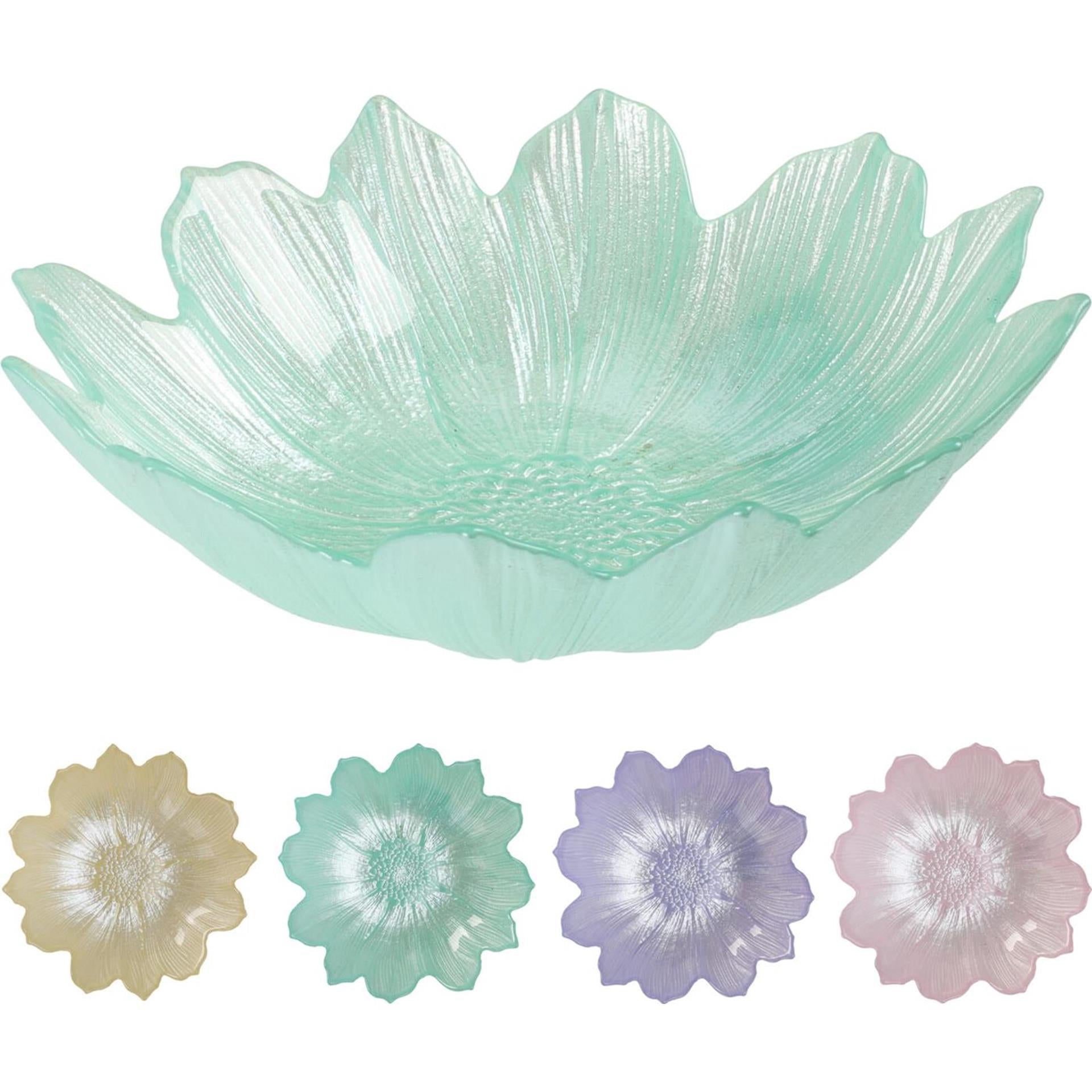 Home styling schaal glas ø16cm 4 ass. kleur