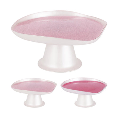 Home styling taartplateau 21cm 2 assorti glitter roze donkerroze