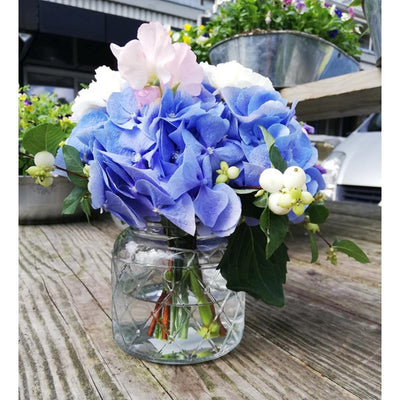 Hakbijl glass brussel vaas glas met motief ø10xh10,5cm