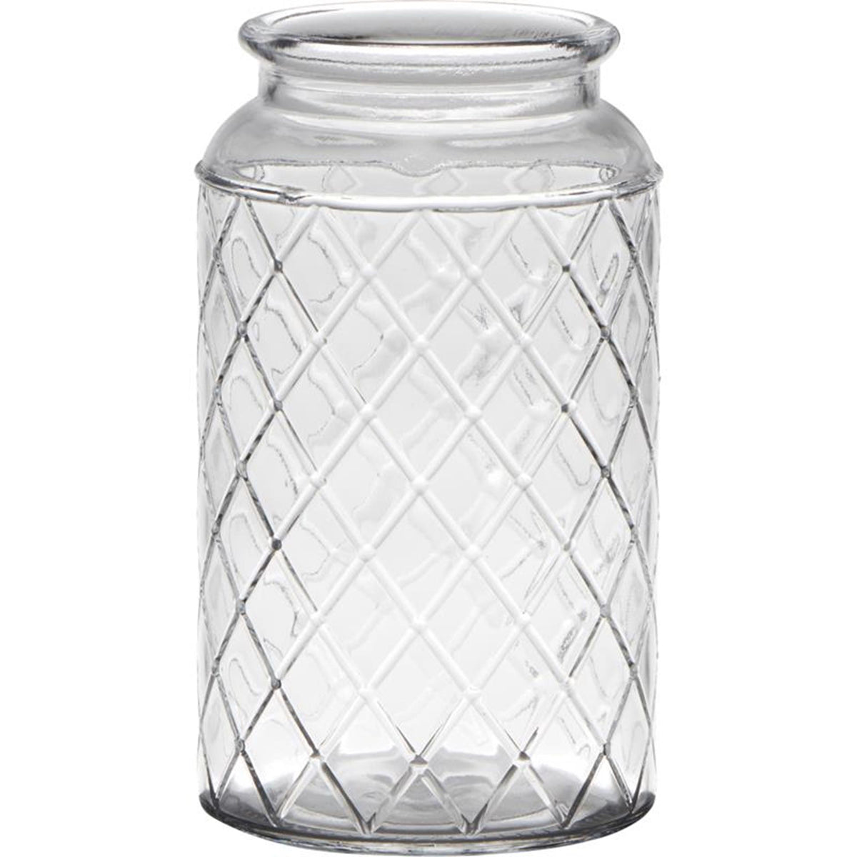 Hakbijl glass brussel vaas glas met motief ø10xh18cm