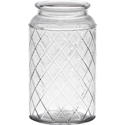 Hakbijl glass brussel vaas glas met motief ø10xh18cm