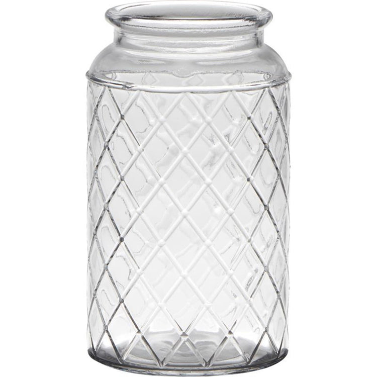 Hakbijl glass brussel vaas glas met motief ø10xh18cm