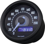 Daytona snelheidsmeter velona 60 dark velona dark speedometer, led white 200 km h - afbeelding 2