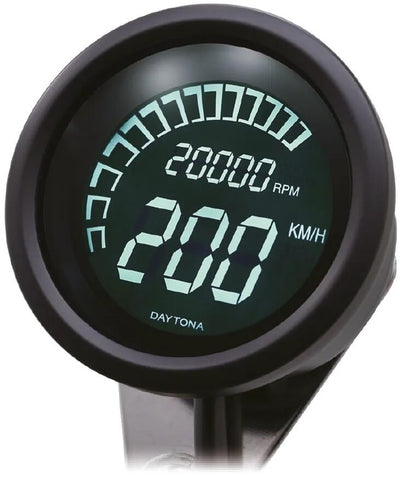 Daytona snelheidsmeter velona 60 dark twin speedometer velona twin s 60mm 399km h