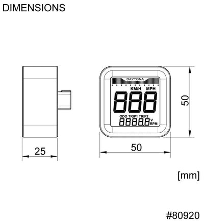 Daytona tachometer cube speedometer cube m speed alu sw