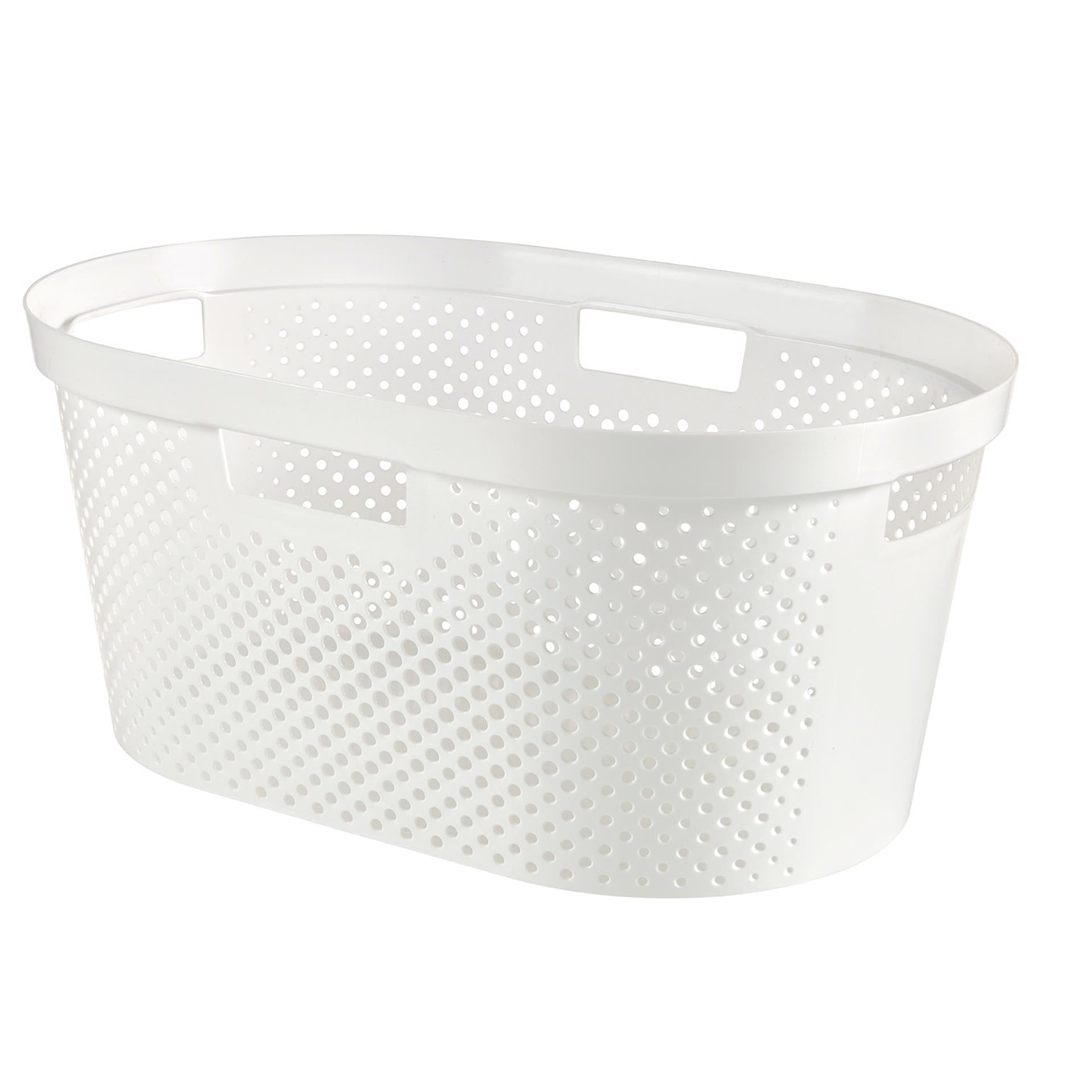 Curver infinity dots wasmand recycled 40 liter wit 59x39x26cm