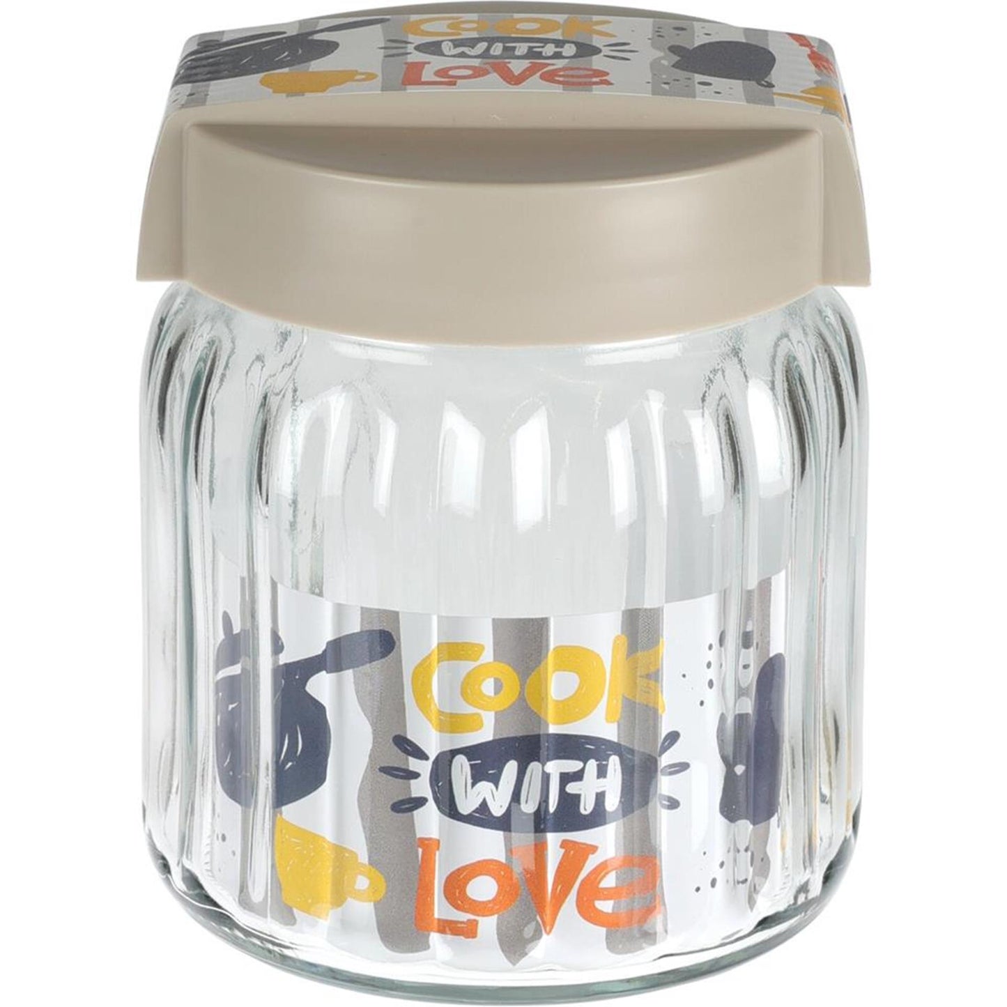 Excellent houseware voorraadpot glas 1l met deksel