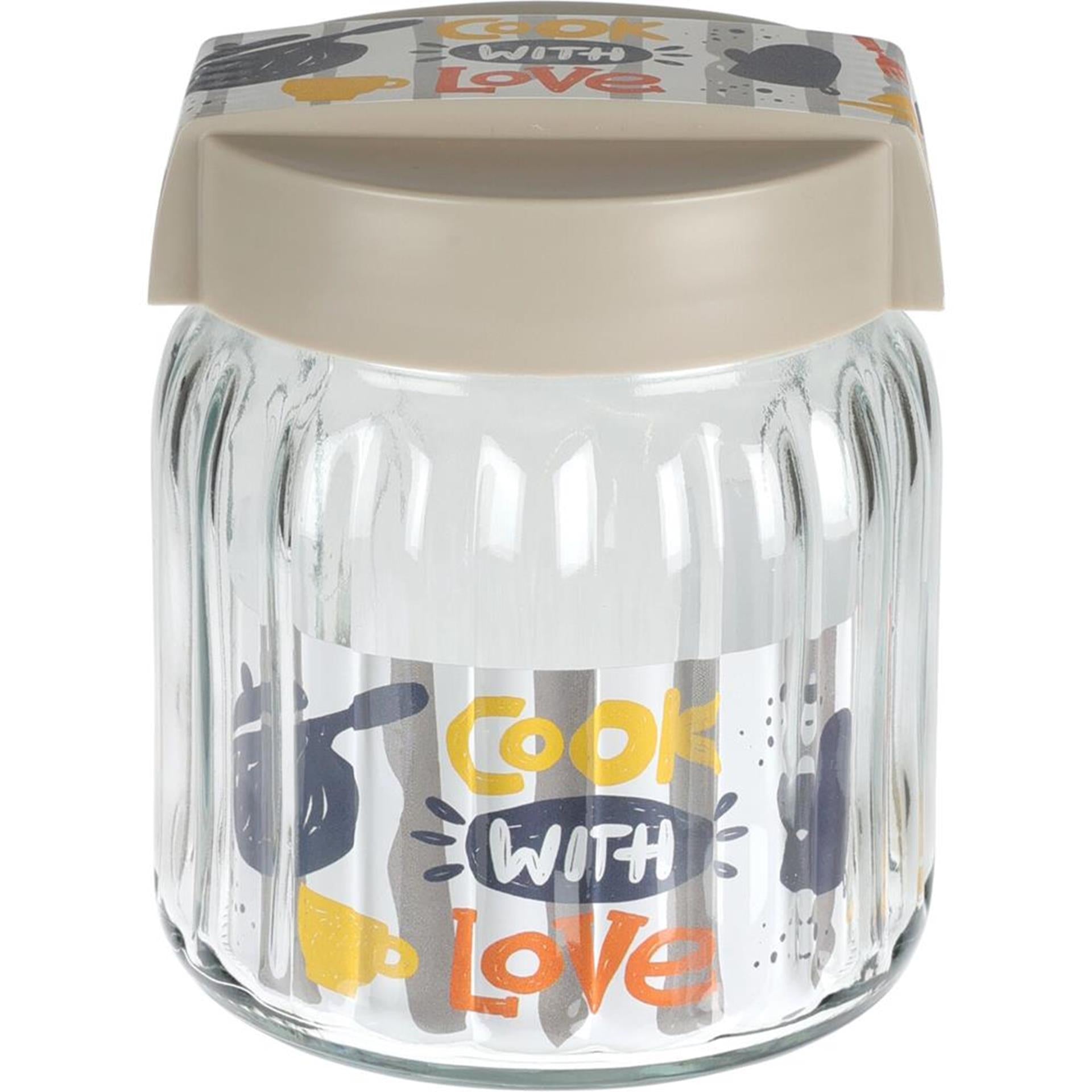 Excellent houseware voorraadpot glas 1l met deksel