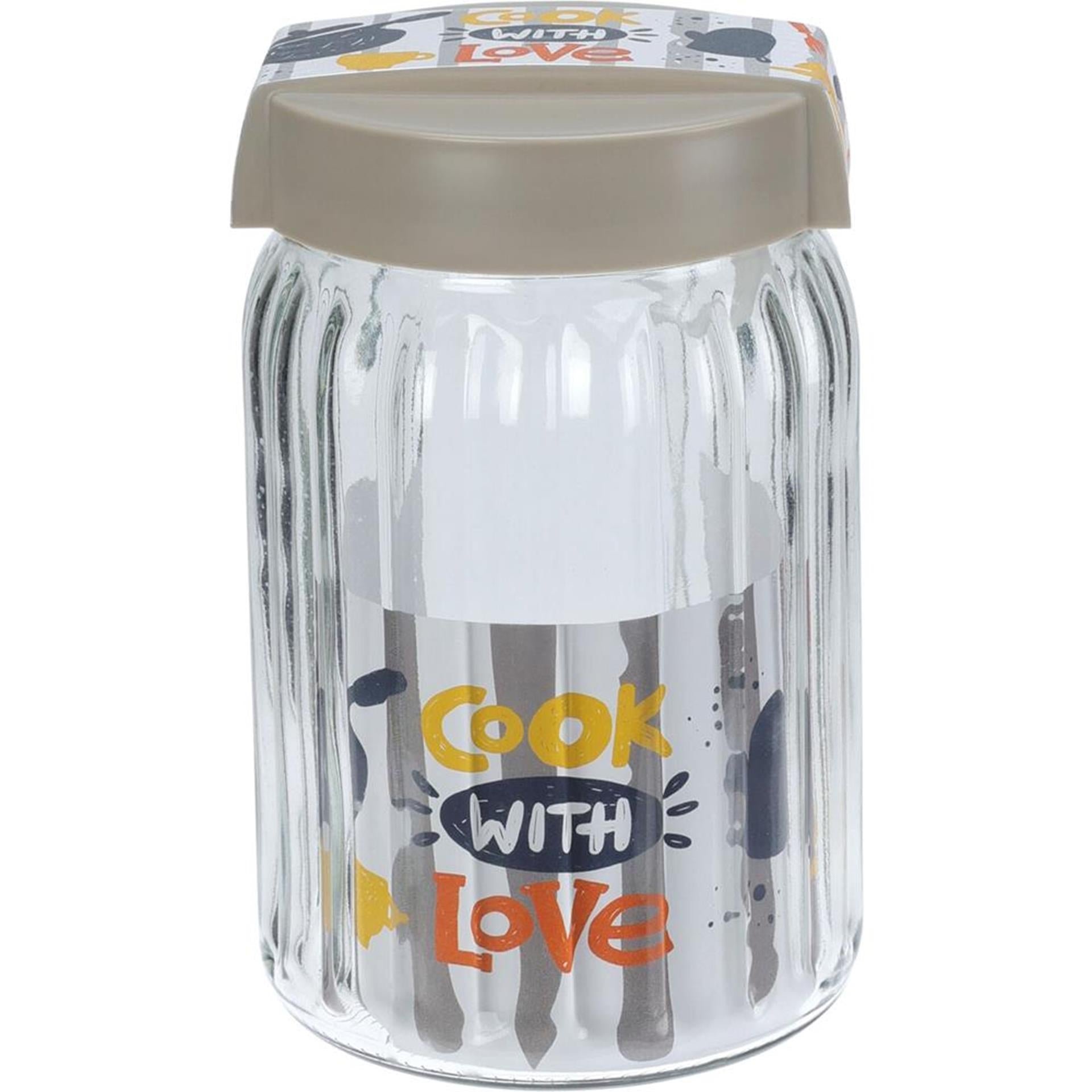 Excellent houseware voorraadpot glas 1400ml deksel
