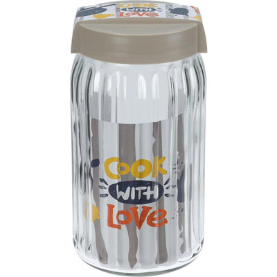 Excellent houseware voorraadpot glas 1700ml deksel