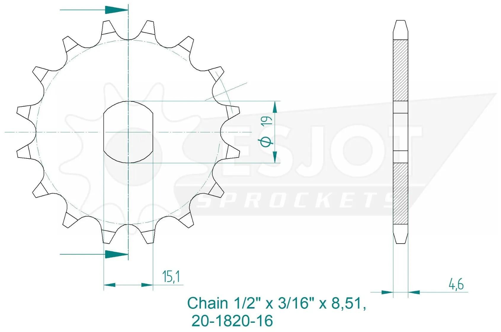 Esjot antriebsritzel 1820 sprocket 461 13z standard