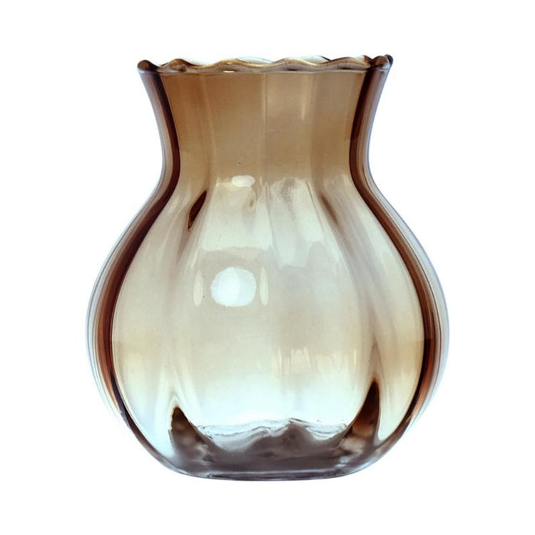 Hakbijl glass yves swirl buikvaas taupe ø11xh13cm