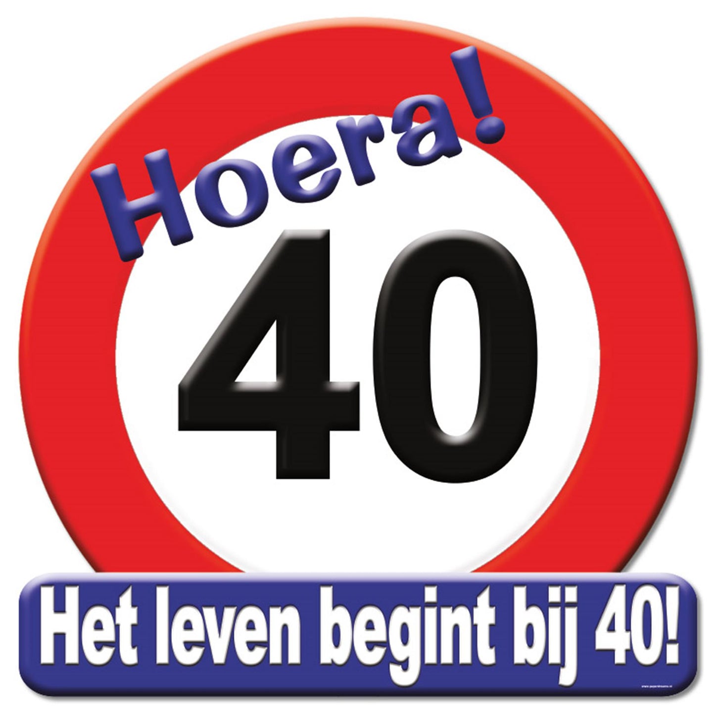 Paperdreams huldeschild verkeersbord - 40 jaar