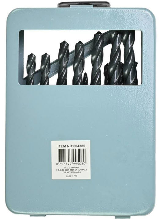 Producten boorset 19 delig hss stalen cassette