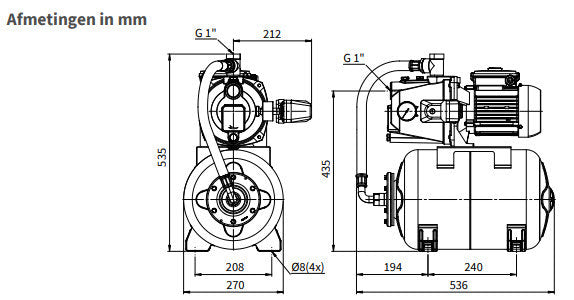 Kinpumps producten hydrofoor pomp hrd 10025