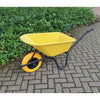 Mm producten kruiwagen 85l kunststbak geel zwart ond ged nml wiel