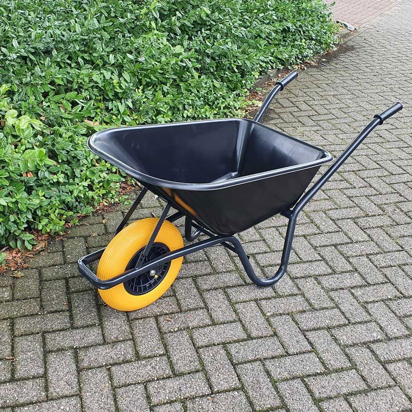 Mm producten kruiwagen 85l kunststbak zwart gedemonteerd nml wiel 1