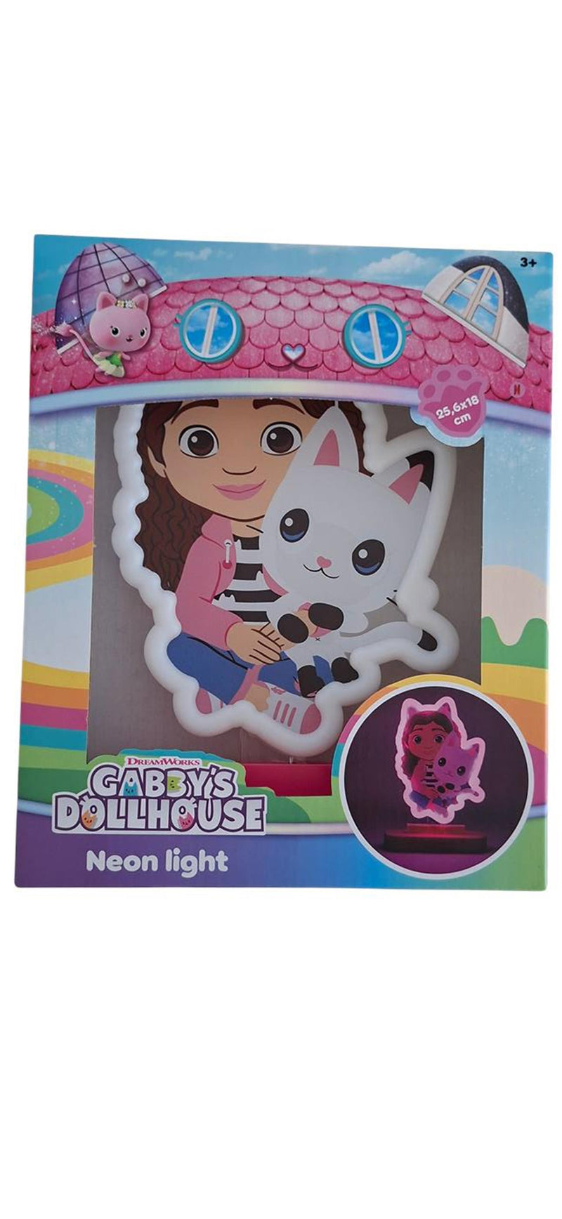 Gabby's dollhouse gabby neon tafellamp 25x22cm