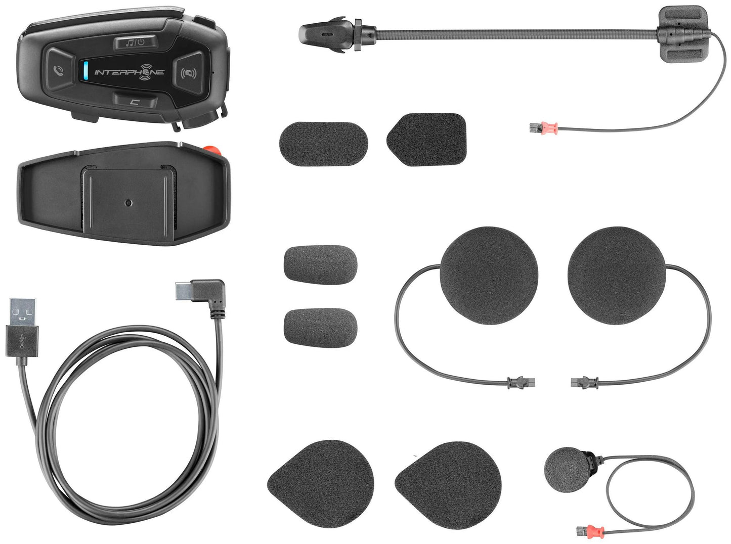 Interphone helm communicatie systeem u-com 8 r com. system helmet u-com8r singlekit