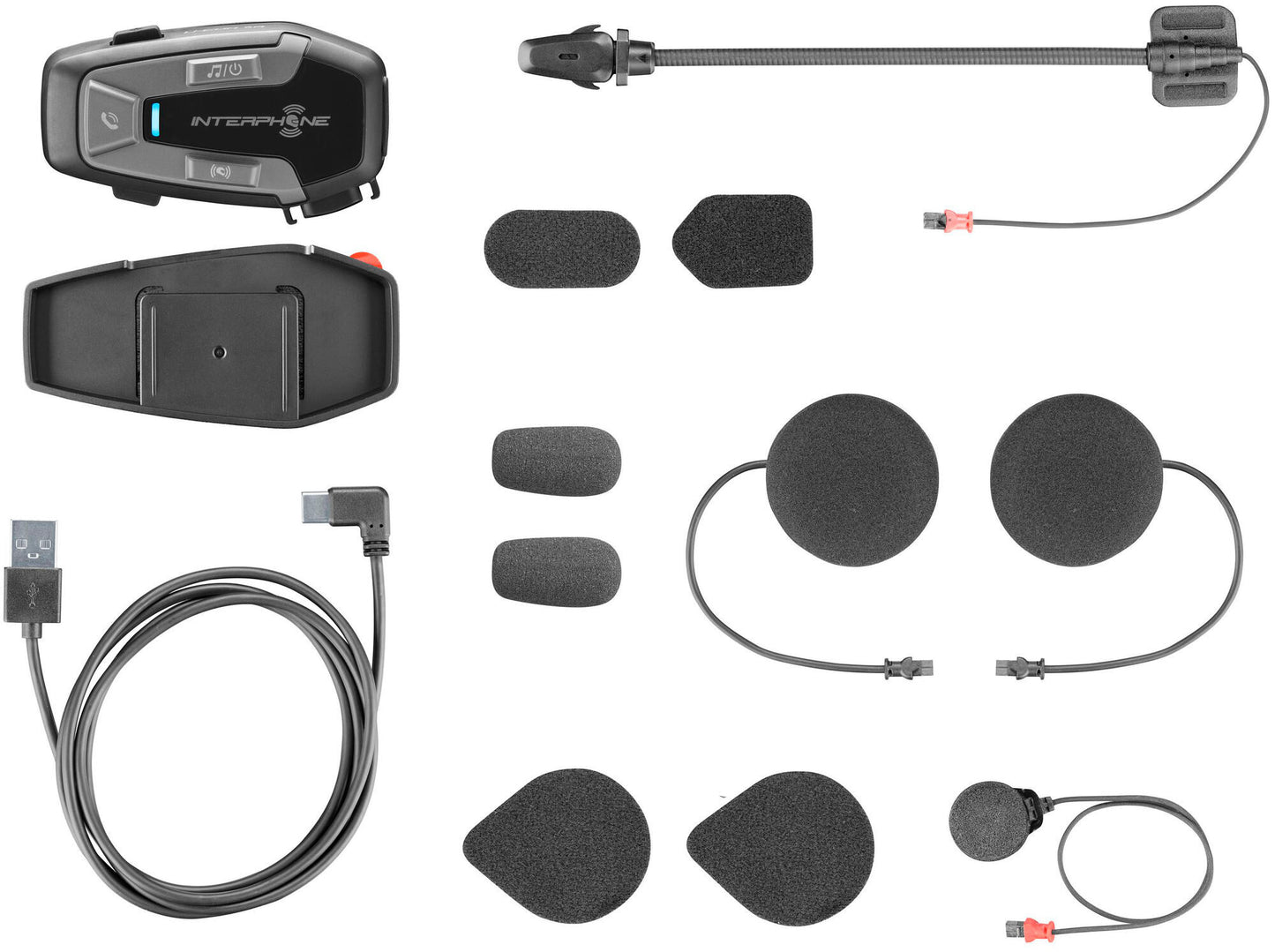 Interphone helm communicatiesysteem u-com 6 r helmet com.system interp. u-com 6r double kit