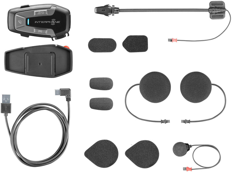 Interphone helm communicatie systeem u-com 6 r com. system helmet u-com6r doublekit