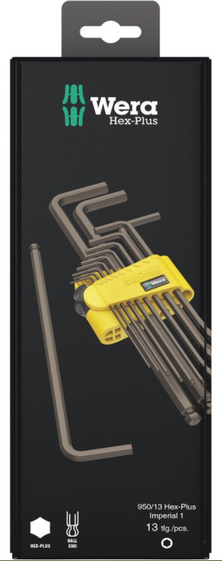Wera 950 13 hex-plus imperial 1 sb stiftsleutelset | blacklaser | 13-delig - 05021721001