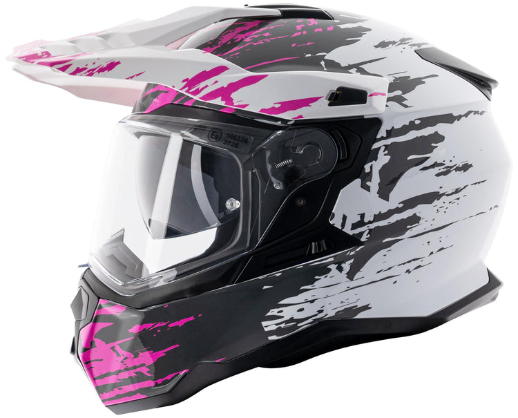 Spec-x endurohelm sx-62.01 r1 stinger adv helmet spac-x sx-62.01 r1 stinger adv xs white pink